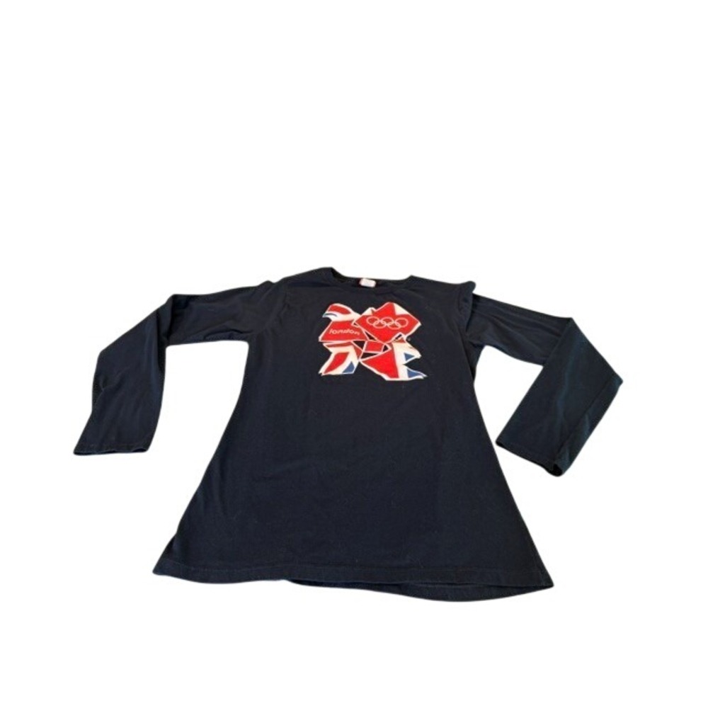 Team USA London 2012 Olympics Long Sleeve Graphic T-Shirt Navy Blue Womens 2XL